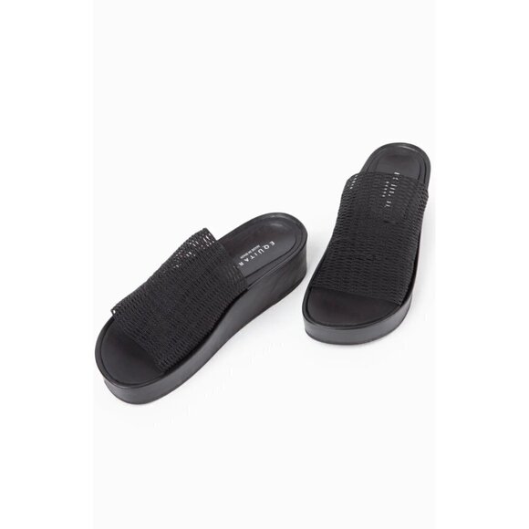 Free People Shoes - Free People Equitare IRIA Net Black Slide Sandal Size 40 US 9.5
